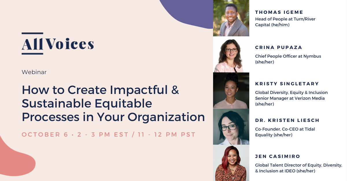 Join us as our thought leaders share how they create and work with leaders to develop sustainable, equitable processes.