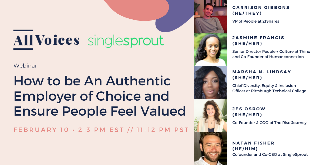 Join us as our thought leaders share "How to be An Authentic Employer of Choice and Ensure People Feel Valued"