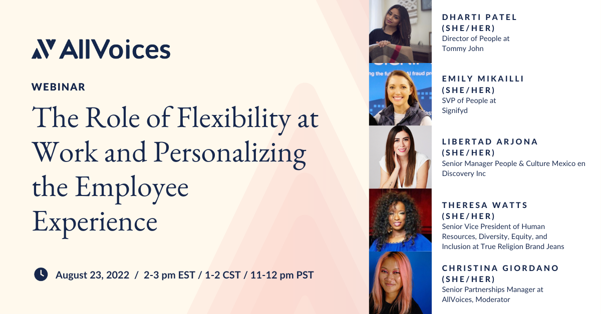 The Role of Flexibility at Work and Personalizing the Employee Experience